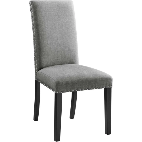 Parcel Dining Chair in Light Gray Fabric w/ Nailhead