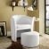 Divulge Arm Chair & Ottoman in White Leatherette