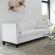 Imperial Sofa in White Tufted Leather with Pillows