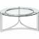 Signet Round Stainless Steel Coffee Table with Glass Top