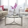Signet Round Stainless Steel Coffee Table with Glass Top