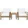 Marina 3 Pc. Outdoor Patio Teak Sofa Set with White Cushions