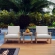 Marina 3 Pc. Outdoor Patio Teak Sofa Set with White Cushions