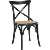 Gear Dining Chair with Black X Back Frame with Rattan Seat