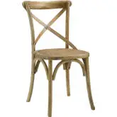 Gear Dining Chair with Natural X Back Frame with Rattan Seat