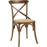 Gear Dining Chair with Walnut X Back Frame with Rattan Seat