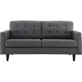 Empress Loveseat in Tufted Gray Fabric