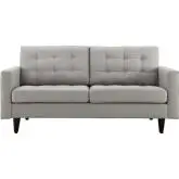 Empress Loveseat in Tufted Light Gray Fabric