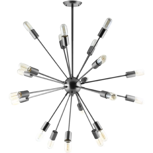 Beam 12 Light Chandelier in Silver Stainless Steel