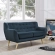 Remark Loveseat in Tufted Azure Fabric with Natural Finish Wood Legs