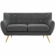 Remark Loveseat in Tufted Gray Fabric with Natural Finish Wood Legs