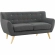 Remark Loveseat in Tufted Gray Fabric with Natural Finish Wood Legs