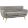 Remark Loveseat in Tufted Light Gray Fabric with Natural Finish Wood Legs