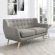 Remark Loveseat in Tufted Light Gray Fabric with Natural Finish Wood Legs