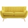 Remark Loveseat in Tufted Sunny Fabric with Natural Finish Wood Legs