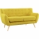 Remark Loveseat in Tufted Sunny Fabric with Natural Finish Wood Legs