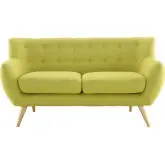 Remark Loveseat in Tufted Wheatgrass Fabric with Natural Finish Wood Legs