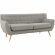 Remark Sofa in Tufted Light Gray Fabric with Natural Finish Wood Legs
