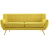 Remark Sofa in Tufted Sunny Fabric with Natural Finish Wood Legs