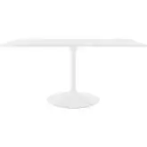 Lippa 60" Dining Table in White MDF & Metal