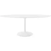 Lippa 78" Dining Table in White MDF & Metal