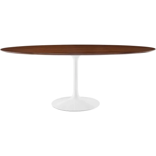 Lippa 78" Dining Table in Walnut Veneer & White Metal