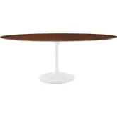 Lippa 78" Dining Table in Walnut Veneer & White Metal