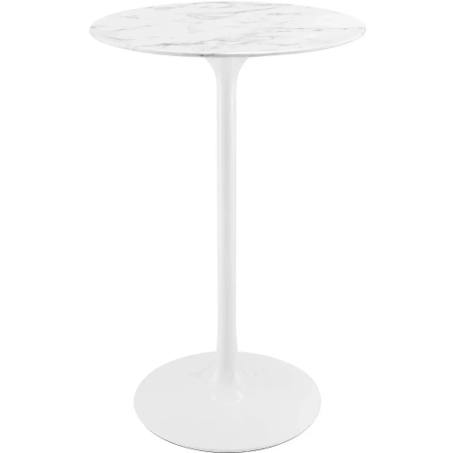 Lippa 28" Bar Table in Marble & White Steel Base