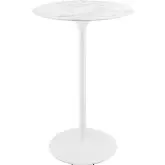 Lippa 28" Bar Table in Marble & White Steel Base