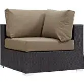 Convene Outdoor Patio Corner Section in Espresso w/ Mocha Cushion