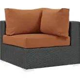 Sojourn Outdoor Patio Corner Section in Poly Rattan w/ Tuscan Sunbrella &reg Cushion