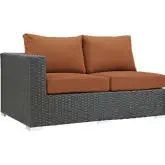 Sojourn Outdoor Patio Left Arm Loveseat in Poly Rattan w/ Tuscan Sunbrella &reg Cushion