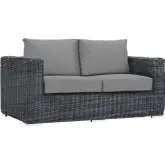 Summon Outdoor Patio Sunbrella&reg; Loveseat in Canvas & Gray