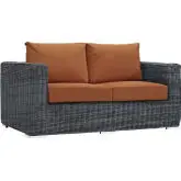 Summon Outdoor Patio Sunbrella&reg; Loveseat in Canvas & Tuscan