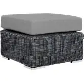 Summon Outdoor Patio Sunbrella&reg; Ottoman in Canvas & Gray