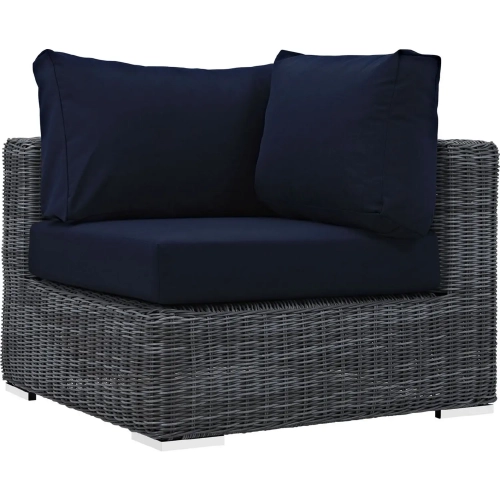 Summon Outdoor Patio Sunbrella&reg; Corner in Canvas & Navy