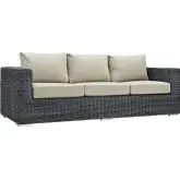 Summon Outdoor Patio Sunbrella&reg; Sofa in Canvas & Antique Beige