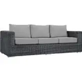 Summon Outdoor Patio Sunbrella&reg; Sofa in Canvas & Gray