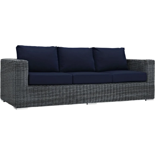 Summon Outdoor Patio Sunbrella&reg; Sofa in Canvas & Navy