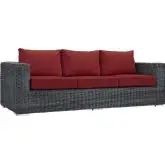 Summon Outdoor Patio Sunbrella&reg; Sofa in Canvas & Red