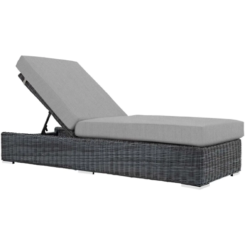 Summon Outdoor Patio Sunbrella&reg; Chaise Lounge in Canvas & Gray