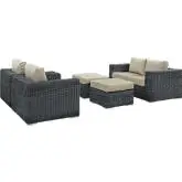 Summon 5 Piece Outdoor Patio Sectional Set in Sunbrella &reg; Canvas Antique Beige