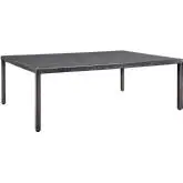 Convene 90" Outdoor Patio Dining Table in Espresso w/ Tempered Glass