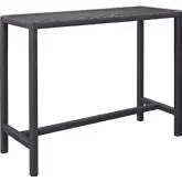 Convene Large Outdoor Patio Bar Table in Espresso w/ Tempered Glass