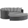 Sojourn Outdoor Sunbrella &reg; Daybed in Chocolate Poly Rattan & Gray