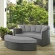 Sojourn Outdoor Sunbrella &reg; Daybed in Chocolate Poly Rattan & Gray