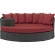 Sojourn Outdoor Sunbrella &reg; Daybed in Chocolate Poly Rattan & Red