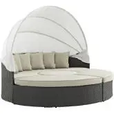 Sojourn Outdoor Patio Daybed in Canvas with Beige Sunbrella &reg Cushion