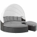 Sojourn Outdoor Sunbrella &reg; Daybed in Chocolate Poly Rattan & Gray