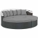 Sojourn Outdoor Sunbrella &reg; Daybed in Chocolate Poly Rattan & Gray